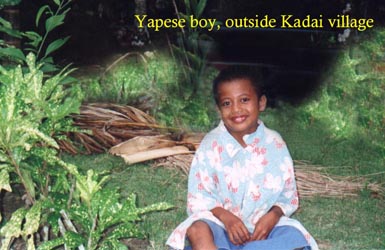 Yapese boy outside Kadai village